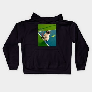 Siamese Cat Playing Tennis Kids Hoodie